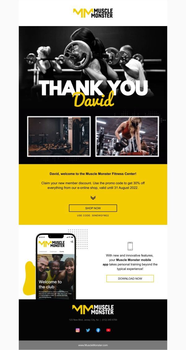 muscle monster welcome email muscle monster welcome email