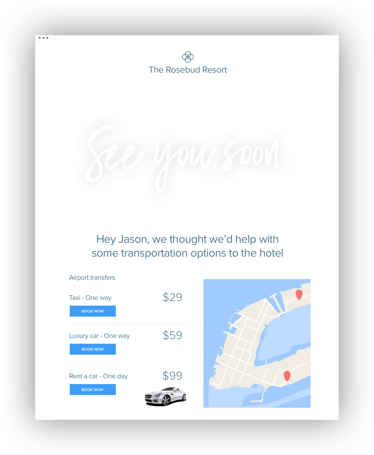Email marketing transportation offer