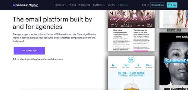 campaign monitor homepage