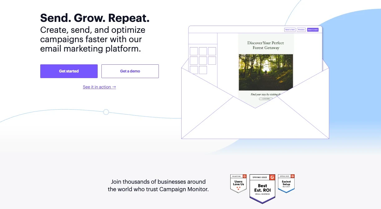 Campaign Monitor - Best for on-brand newsletter templates, deliverability, and control