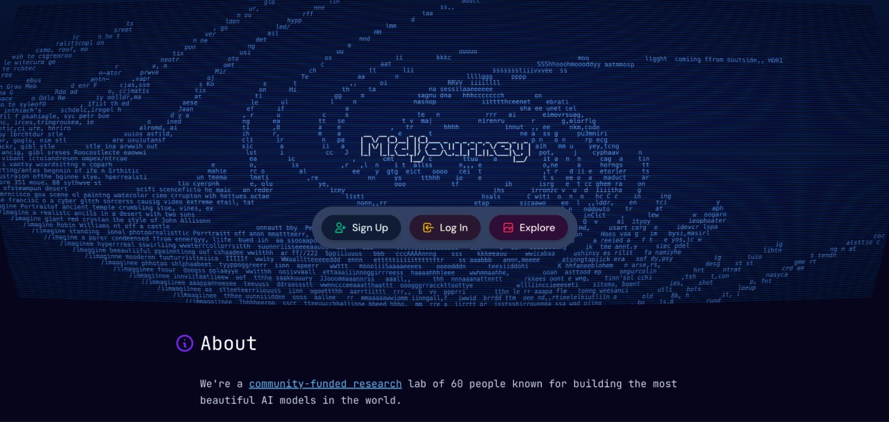 midjourney homepage