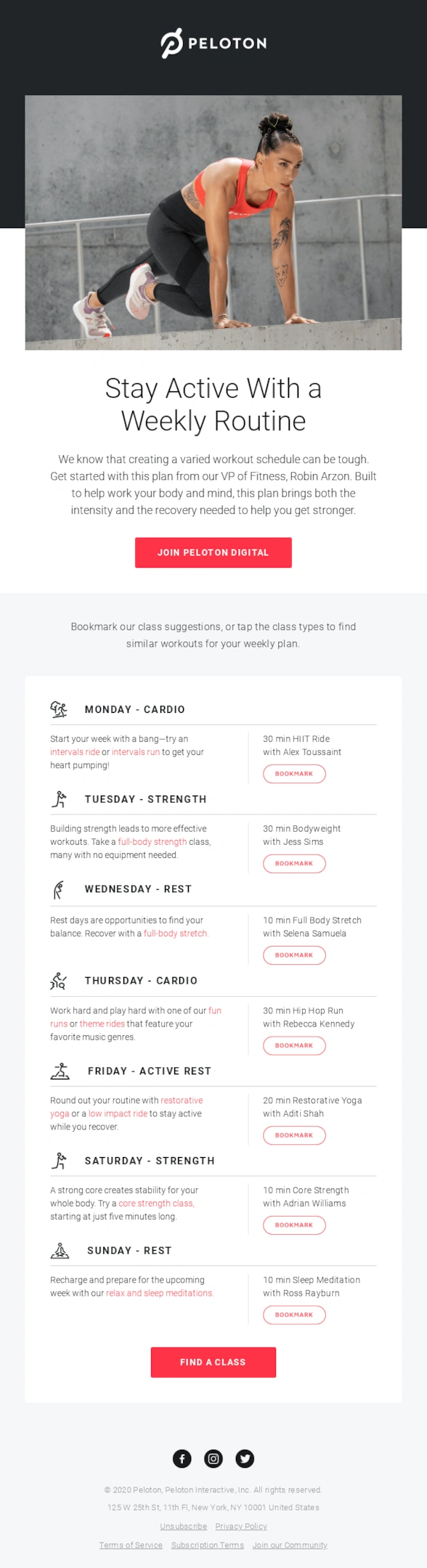 peloton class and event promotion emails peloton class and event promotion emails