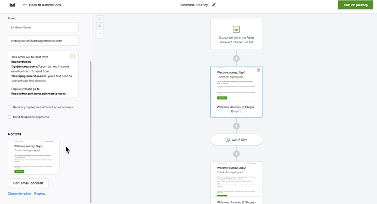 welcome journey automations